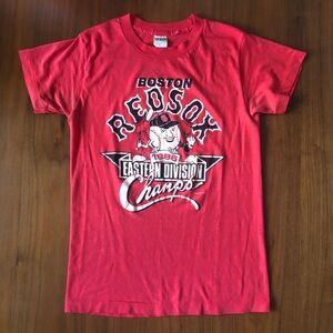 Vintage Boston Red Socks 1986 World Eastern Division Champs TShirt ✨ Extra Small